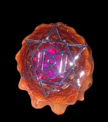  Knobcone (THIRD EYE) With Silver  Iridescent Decal Resin Filled PENDANT