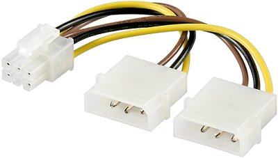 Adapter Strom Molex 4pol auf 6pol PCIe            #j393