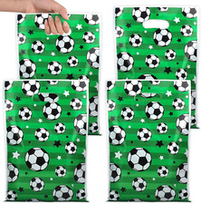 60 PCS Soccer Gift Bags Football Treat Candy Bags Plastic Soccer Party Favor Bag