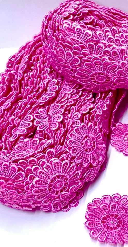 Columpio de flores de encaje de algodón de 7 yardas hágalo usted mismo algodón de 2 cm de ancho Foto 3 de 4