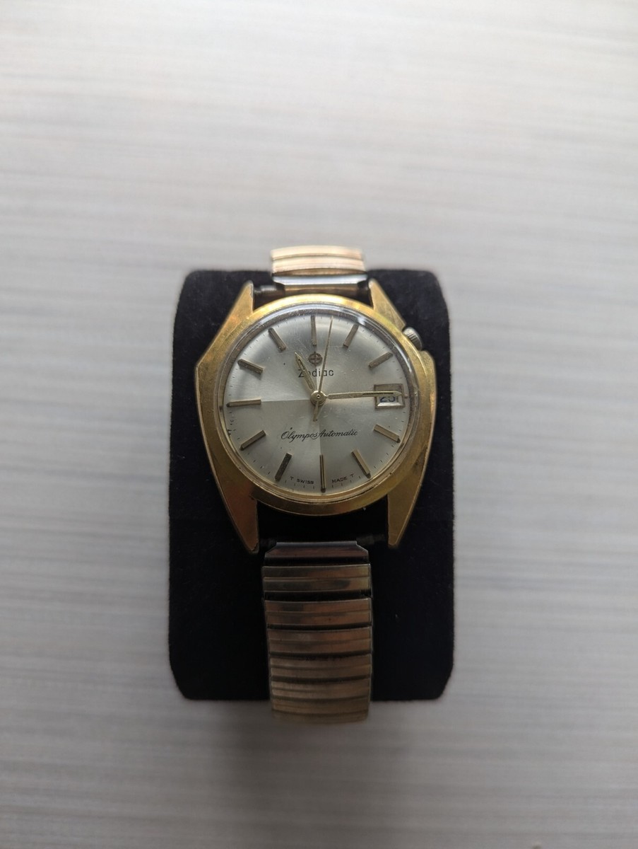 Nice Used Working Vintage Men's Gold Tone ZODIAC Olympus Automatic