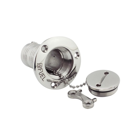Edelstahl AISI 316 KRAFTSTOFF Deck Füller passt 38 mm Rohr Schraubkappe Boot Camper - Bild 1 von 2