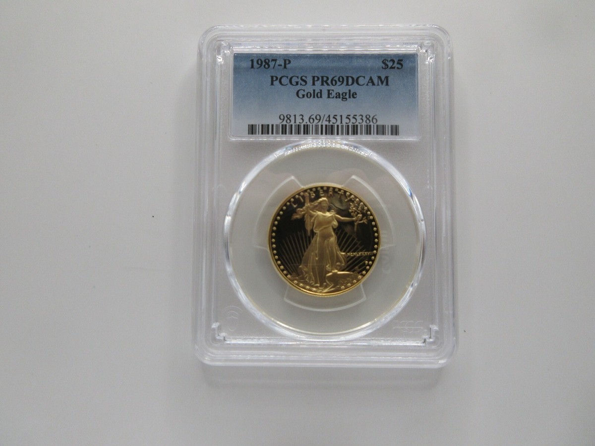 1987-P $25 PCGS PR69DCAM Gold Eagle | eBay