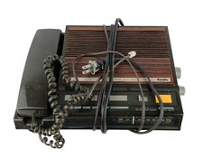 1980s Randix CP3000 Telephone Digital Clock Radio Woodgrain Handsfree Prop
