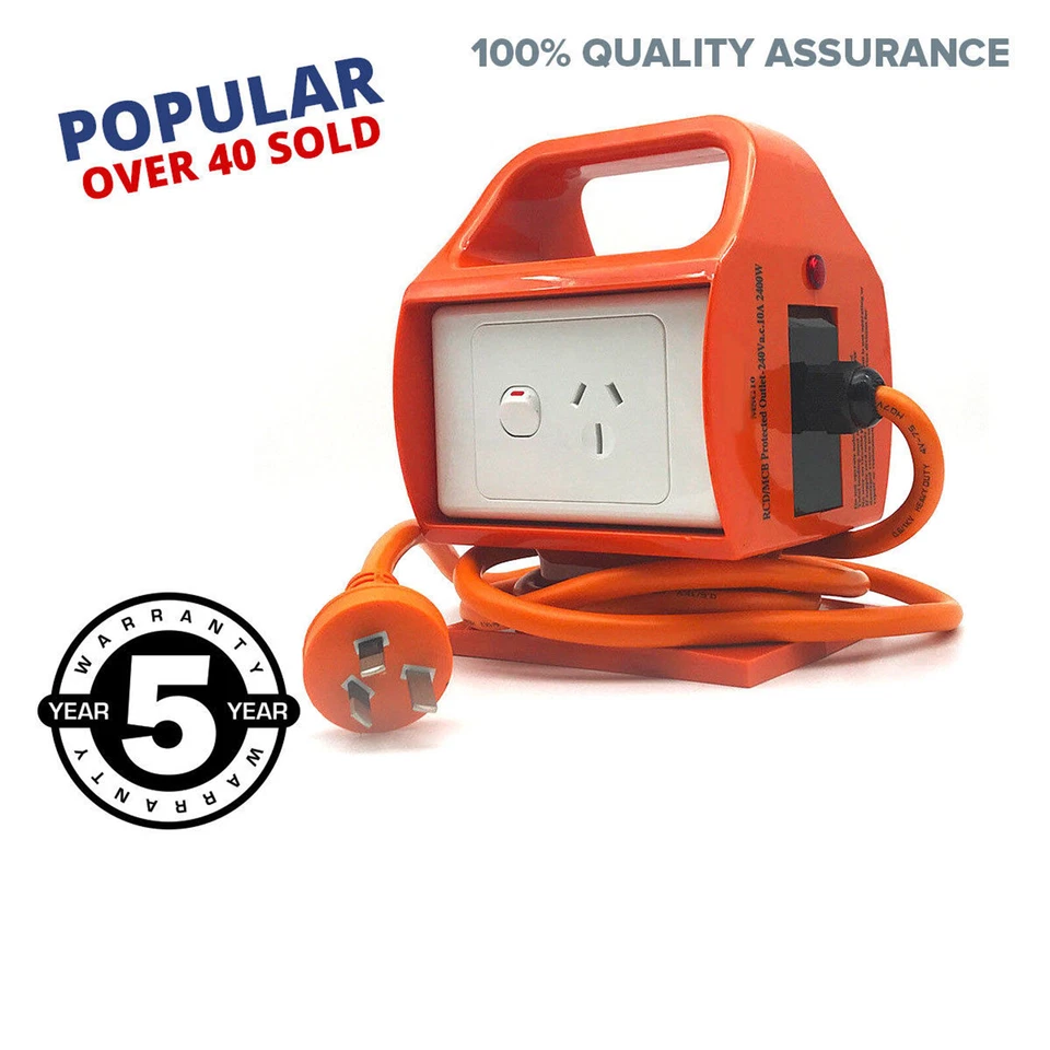 CONVERTIDOR 15 Amp a 10 Amp Portátil RCD 2x Single 15 Amp Power Point Outlet GPO Foto 4 de 4