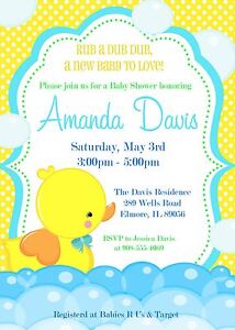 Ente Ducky Baby Shower Einladung Ebay