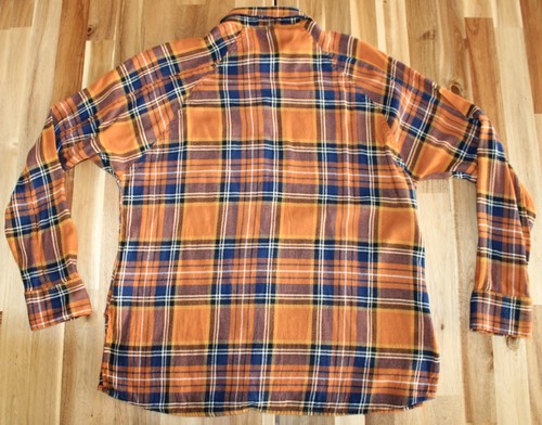 Camisa para mujer Vanilla Star a cuadros con botones naranja azul marino blanco - talla mediana - Imagen 3 de 7