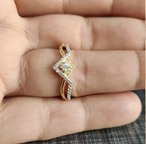 1.50Ct Round Cut Real Moissanite Wonder Woman Ring 14k Yellow Gold Plated - Picture 3 of 5