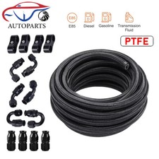 20ft 6an-8an-10an Black Nylon E85 Ptfe Oil Gas Fuel Line Hose W 14 Fittings Kit 20ft 6an-8an-10an Black Nylon E85 Ptfe Oil Gas Fuel Line Hose W 14 Fittings Kit