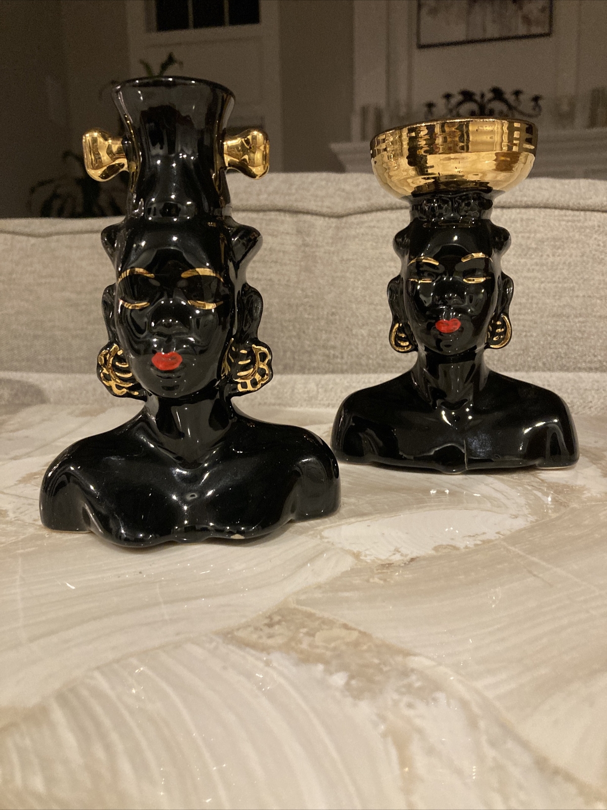 Exotic Blackamoor Pair of Head Vases eBay