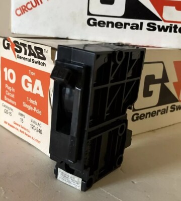 General Switch GS-15 GS15 GA115 15 Amp 1 Pole GA Circuit Breaker used FREE SHIP!