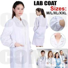 WHITE STANDARD CLASSIC LAB COAT HYGIENE WAREHOUSE LABORATORY DOCTORS MEDICAL M/L