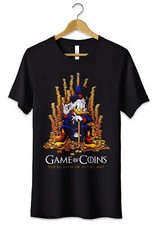 T-Shirt Maglietta Zio Paperone Divertente Tshirt Uomo Donna Bambino Nera Cartoni