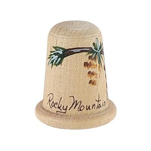 Thimble Rocky Mountain National Park Hand Painted Vintage Wooden