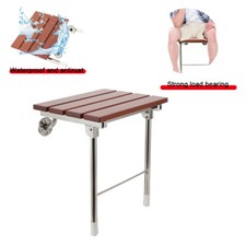 Wall mounted folding fold down shower seat chair stool bench adjustable UK