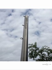 Sonnensegelmast Mast Edelstahl 48mm 2,5m Mit 3 Ösen + Bodenhülse
