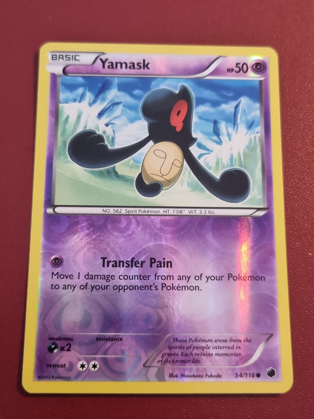 Pokemon Black White Plasma Freeze Yamask 54/116 Reverse Holo Card TCG