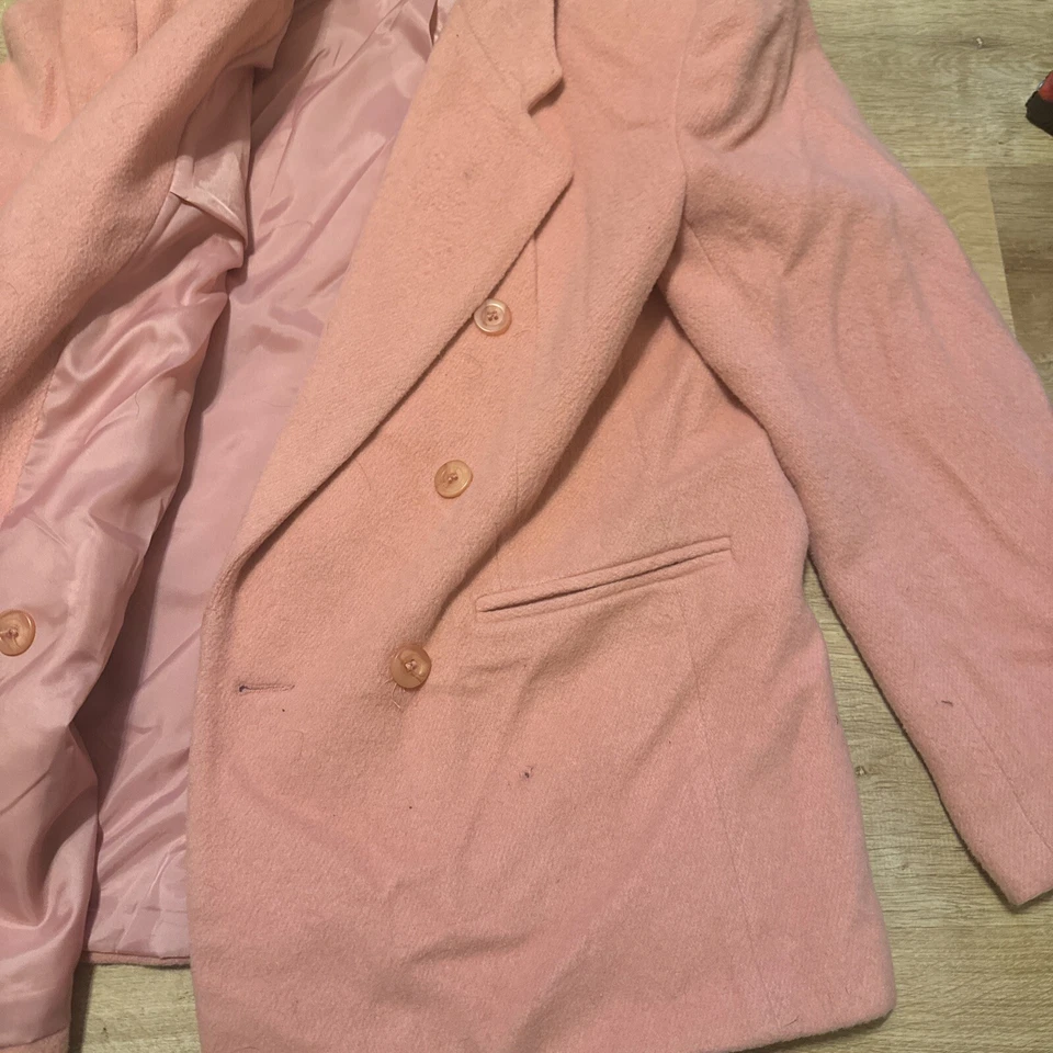 Herman Geist Rosa Lana Texturizada 3 Botones Talla 8p Foto 4 de 4