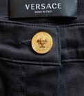 VERSACE⚡️Satin & stretch twill denim black skinny ankle zip pants jeans size 26 — photo 5