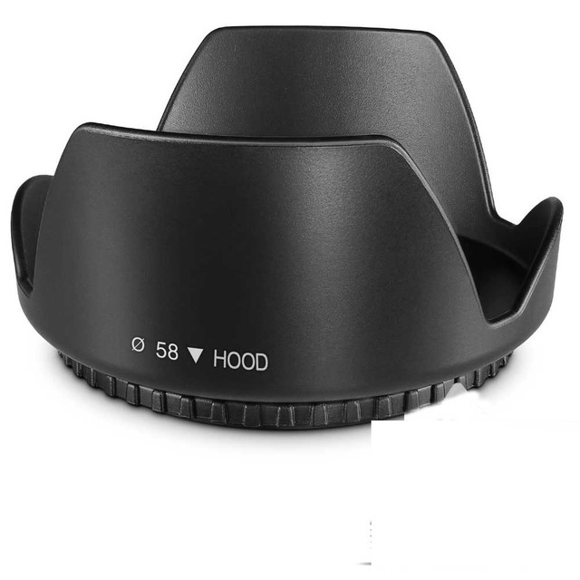 Lens Hood 58MM Tulip Petal for Fujifilm XA3 XC1650mm Canon SL2 T6 EF