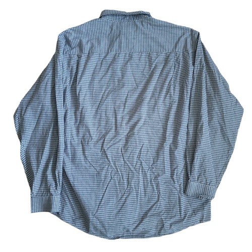 Structure Black White Mens L Dress Shirt Gingham Check Plaid Long Sleeve Vtg - Picture 6 of 11