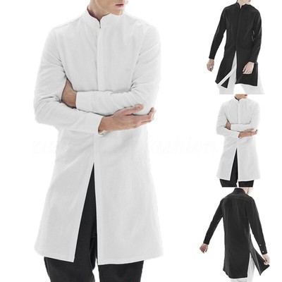 Download INCERUN Men's Long Sleeve Shirt V Neck Loose Kaftan 100% ...