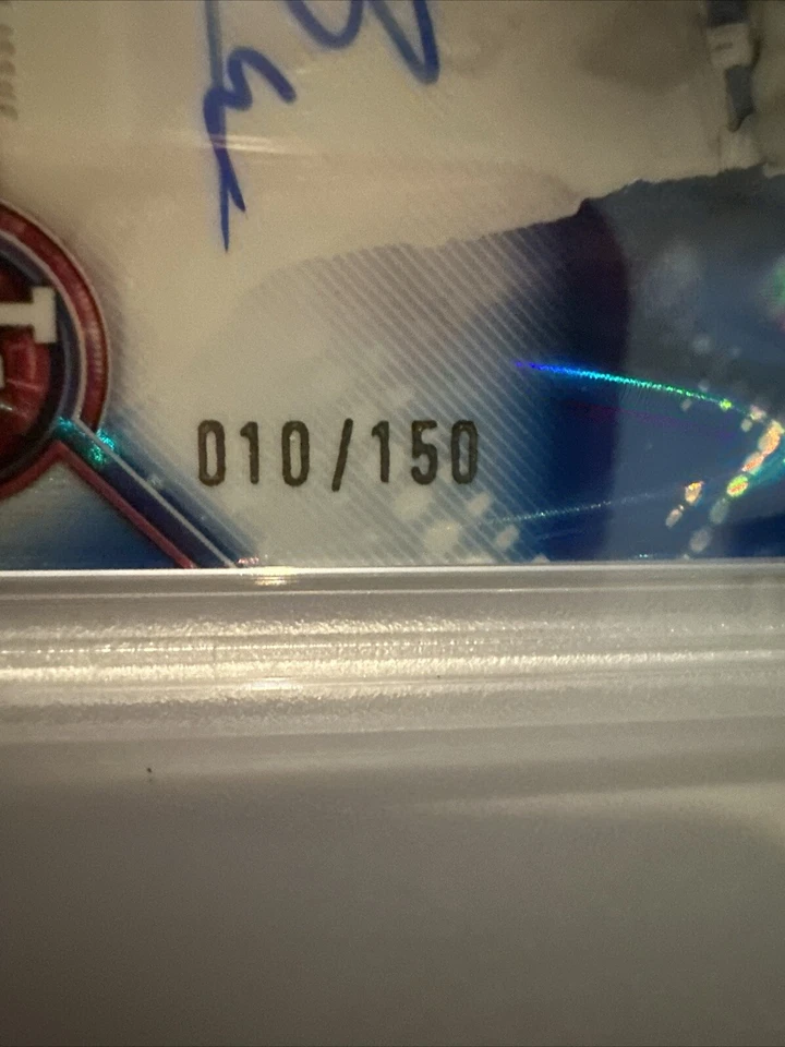 2022 Bowman Chrome Pros Blue RayWave Refrac /150 Auto Alex De Jesus CPAAD PSA 10 - Image 4 of 4