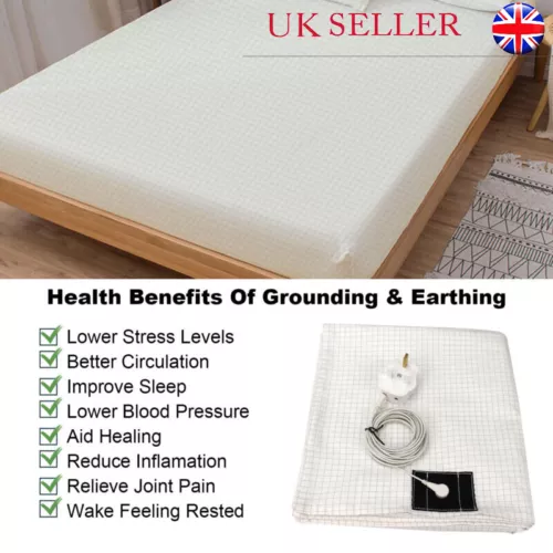 Earthing Sheet with UK Plug Grounding Connection Cord Conductive Grounding Mat
