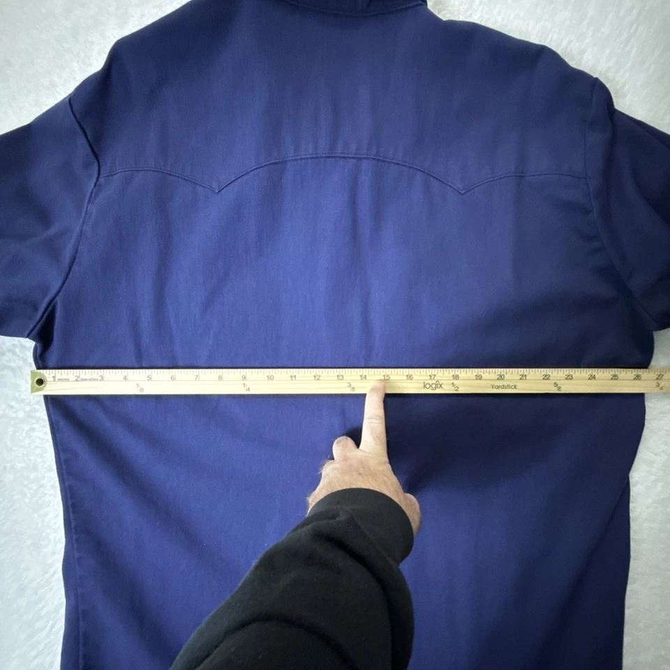 Workrite FR Indura Westex Snap Button Long Sleeve Shirt 50 XL Blue HRC 2 - Image 4 of 4