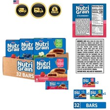 Breakfast Bars Snack Bars Whole Grain Kids Snacks Variety Pack 32 Count