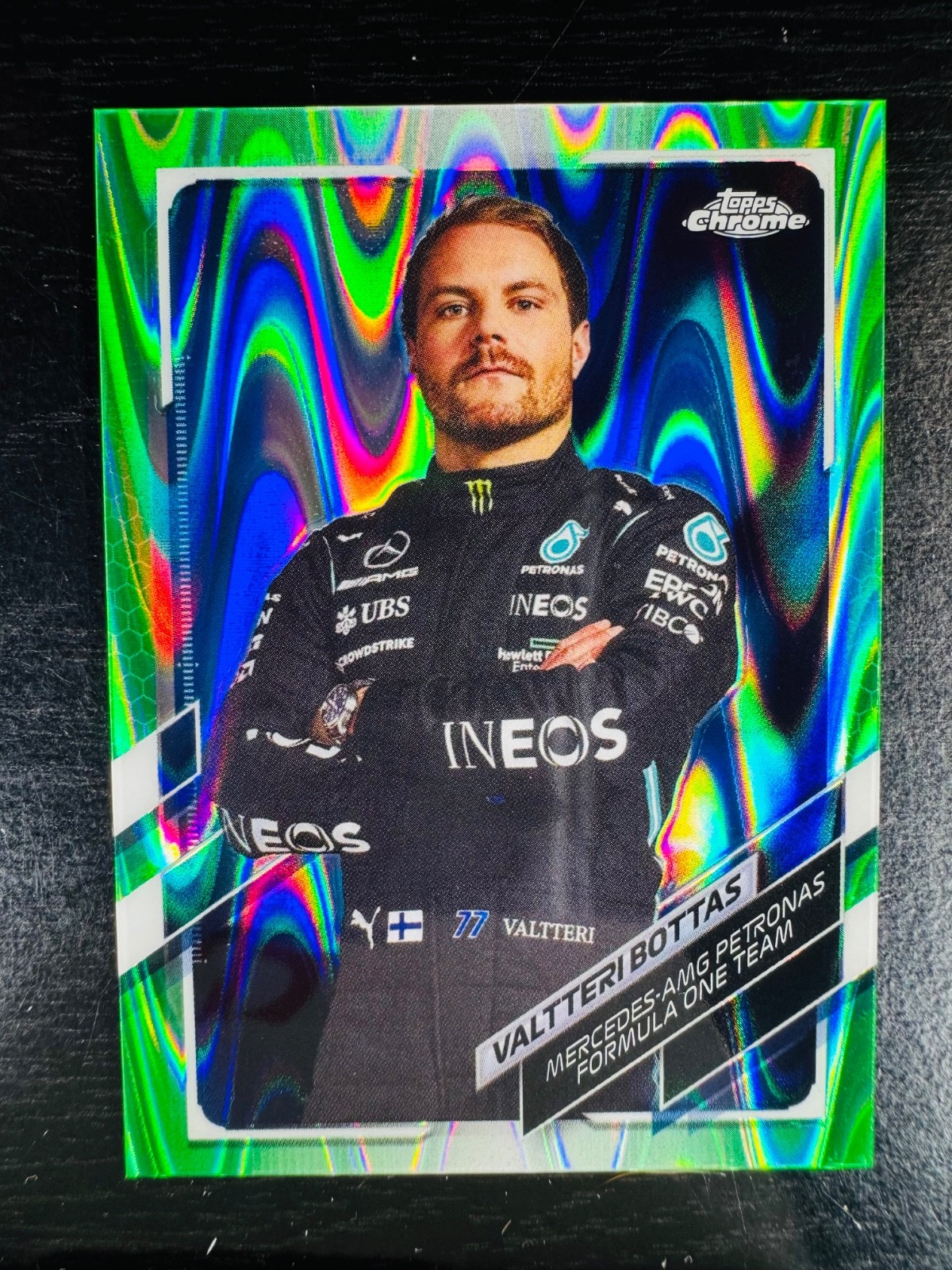 2021 Valtteri Bottas Green Raywave  Refractor 33/99 Topps Chrome #2 Formula 1 F1