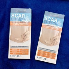 NUVADERMIS Premium Medical Grade Silicone Scar Sheets, 4 Sheets each, 2 packs