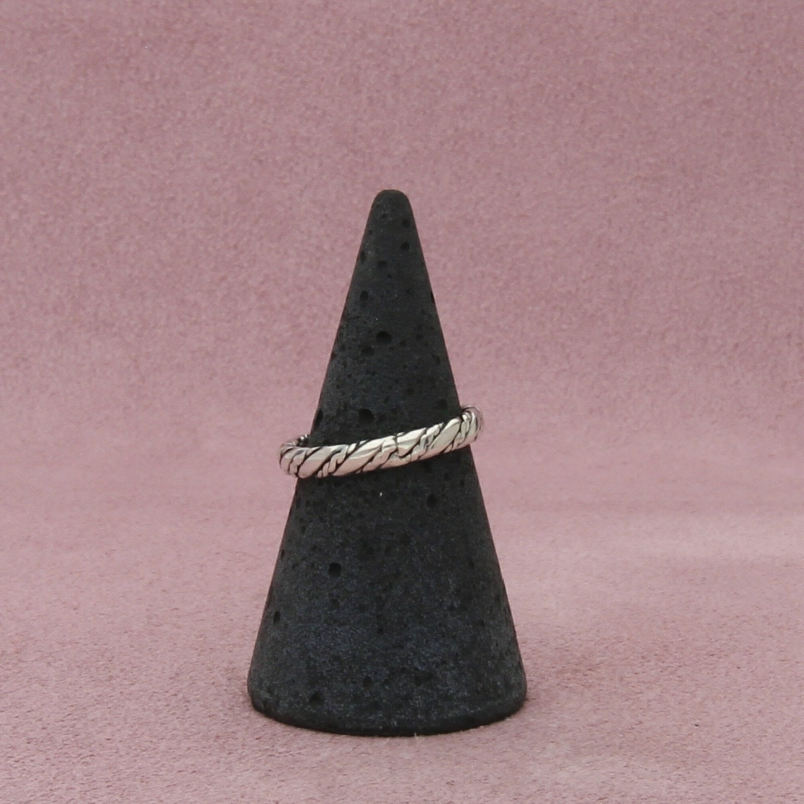 sterling silver twisted stack band ring size 5.75 - image 2