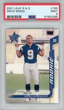 2001 Leaf Rookies and Stars R & S Drew Brees #189 RC Rookie Card PSA 9 GRADED
