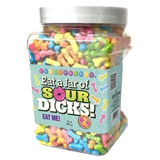 Eat a Jar of Sour Dicks Candy – 2lbs Fruity Gag Gift, Adult Novelty - Discreet