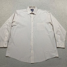 Stafford Mens sz 16 Dress Shirt Multicolor Plaid Long Sleeve Button-Front Travel