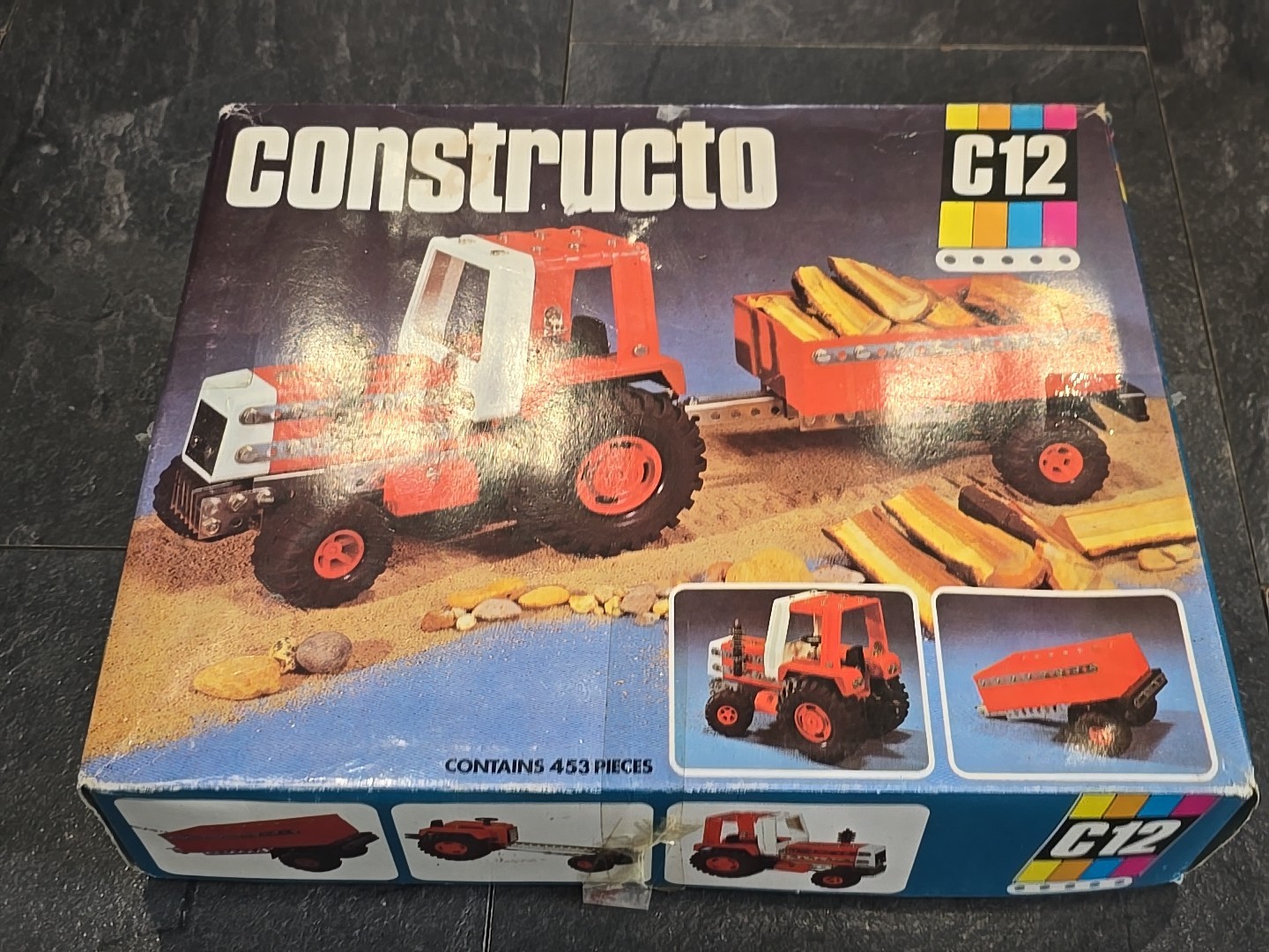 VINTAGE CONSTRUCTO FARM TRACTOR & TRAILER CONSTRUCTION SET C12
