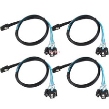 4 PCS Mini SAS to 4-SATA SFF-8087 Multi-Lane Forward Breakout Internal Cable 1M