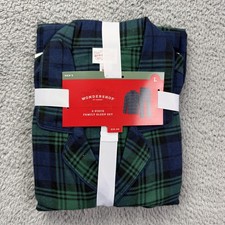 Wondershop At Target Pajama Set Mens Large Blue Green Plaid Flannel Sleepwear
