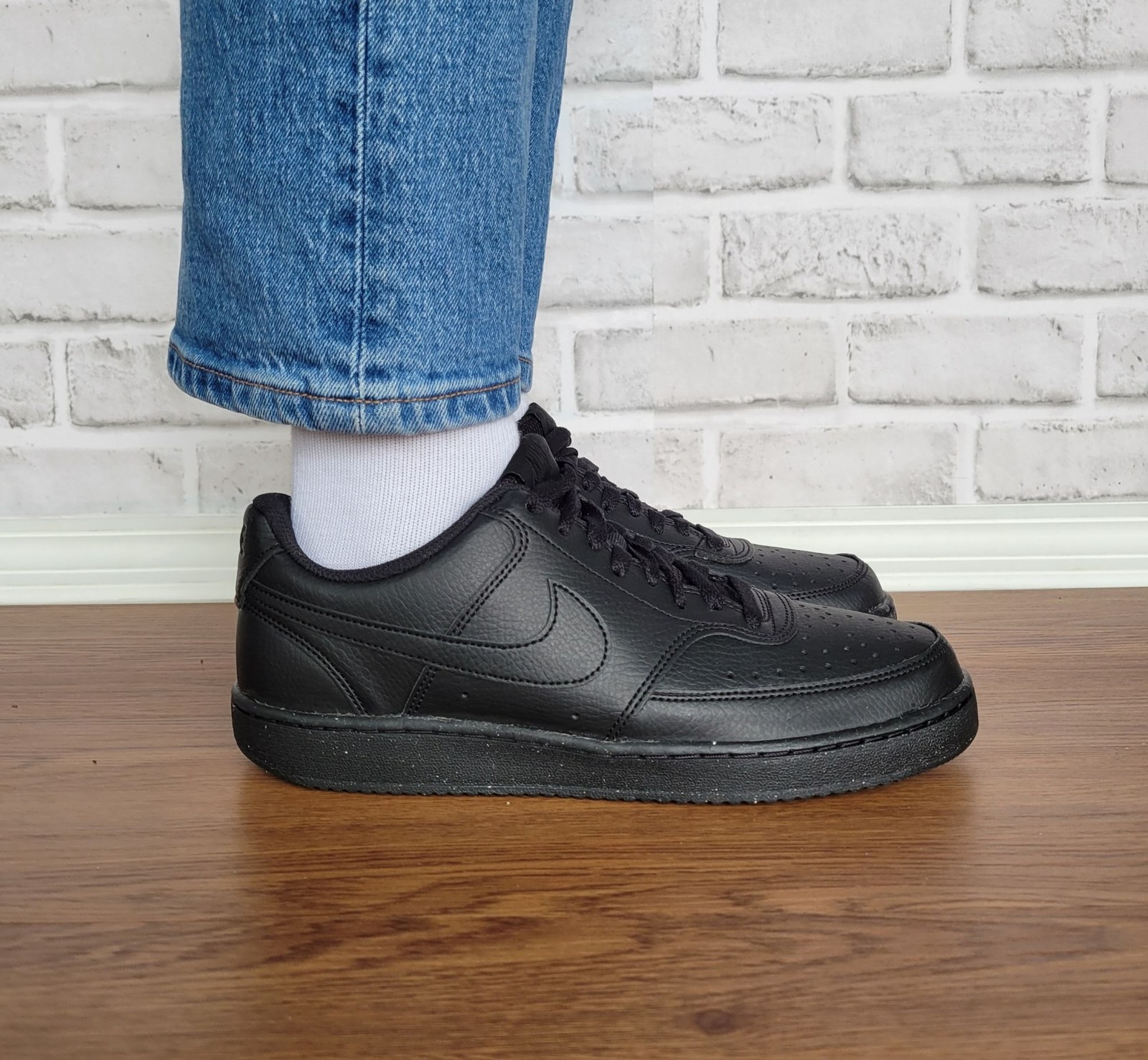 ⭐Nike Court Vision Lo Next Nature Sz 10.5 Women's Shoes Sneaker Black DH2987-002 thumbnail 3