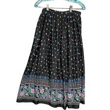 VTG Bella Flora Floral Maxi Skirt Fits M Boho Pheasant Cottagecore Made In USA