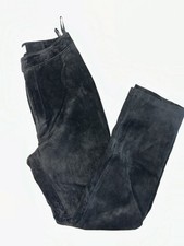 Vintage Margaret Godfrey Pants Womens 8 Suede Leather Black 26x31 Elastic Waist