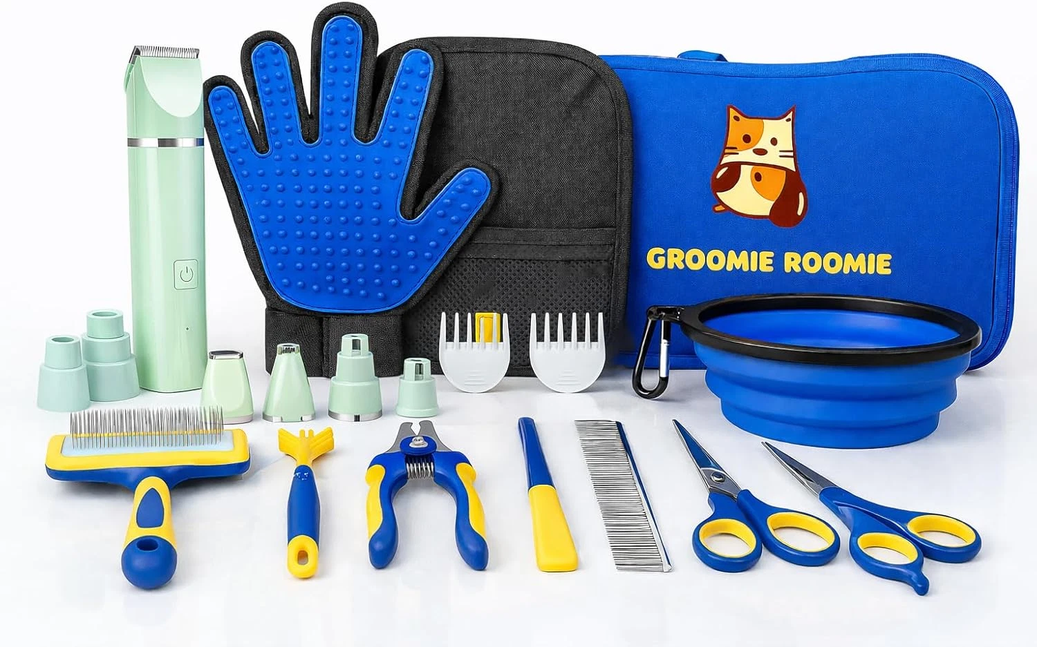 Deluxe 16-Piece Pet Grooming Kit for Dogs & Cats with Carry Bag