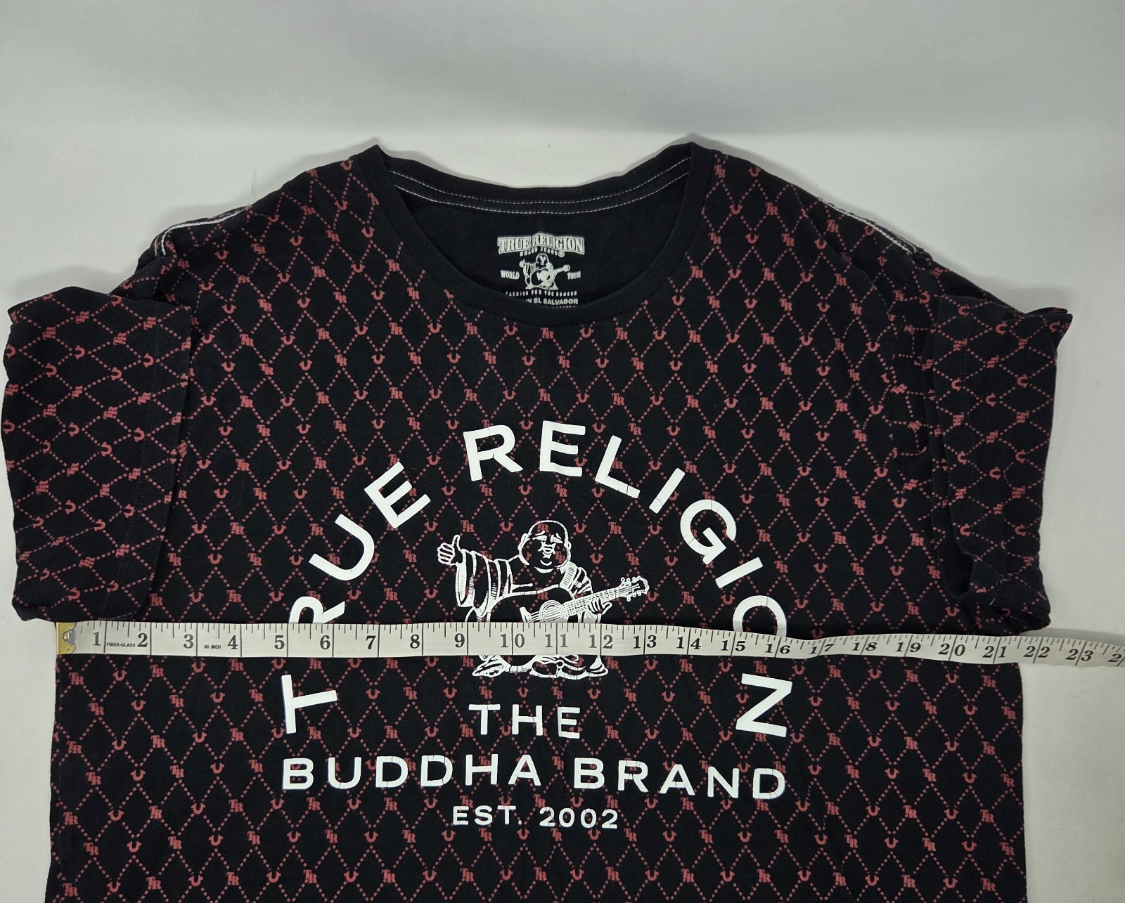 True Religion Men's 2XL Black Red Crew Neck Short Sleeve T-Shirt Monogram thumbnail 5