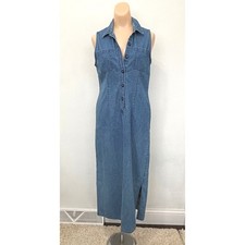 Petite Sophisticates Womens Cottagecore Denim Overall Jumper Dress Size 4