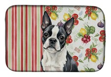 Caroline's Treasures Boston Terrier Vegetables Dish Drying Mat WDK8132DDM
