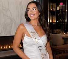 White with Gold Lettering Bride to Be Sash