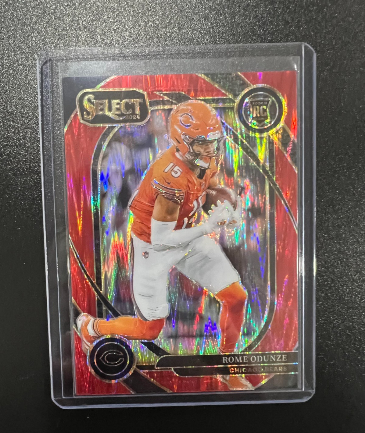 2024 Panini Select - Rome Odunze #236 Black & Red Shock Prizm /249 (RC)