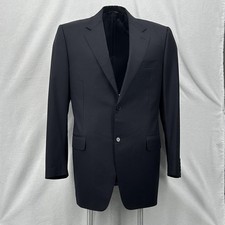 Canali Blazer Mens 42L EU 52 Blue Wool Sport Coat Jacket Made Italy Saks Fifth