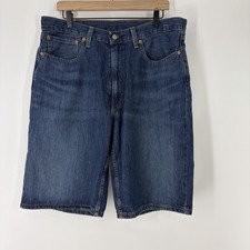 Levis 469 Shorts Size 34 Mens Blue Loose Fit Denim 12" Inseam Baggy 90s Skater
